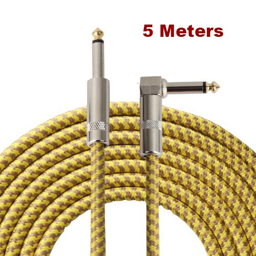 Guitar Cable - Woven- Straight To Right Angle